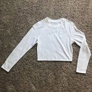 Lululemon white cotton cropped long sleeve